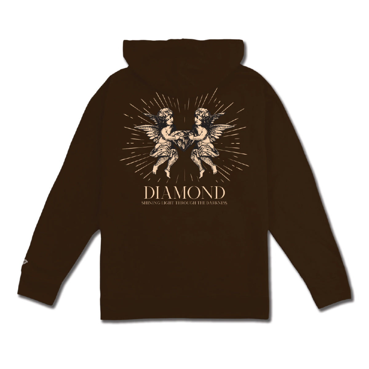 POLERON DIAMOND SHINE BRIGHT ANGELS HOODIE DARK BROWN