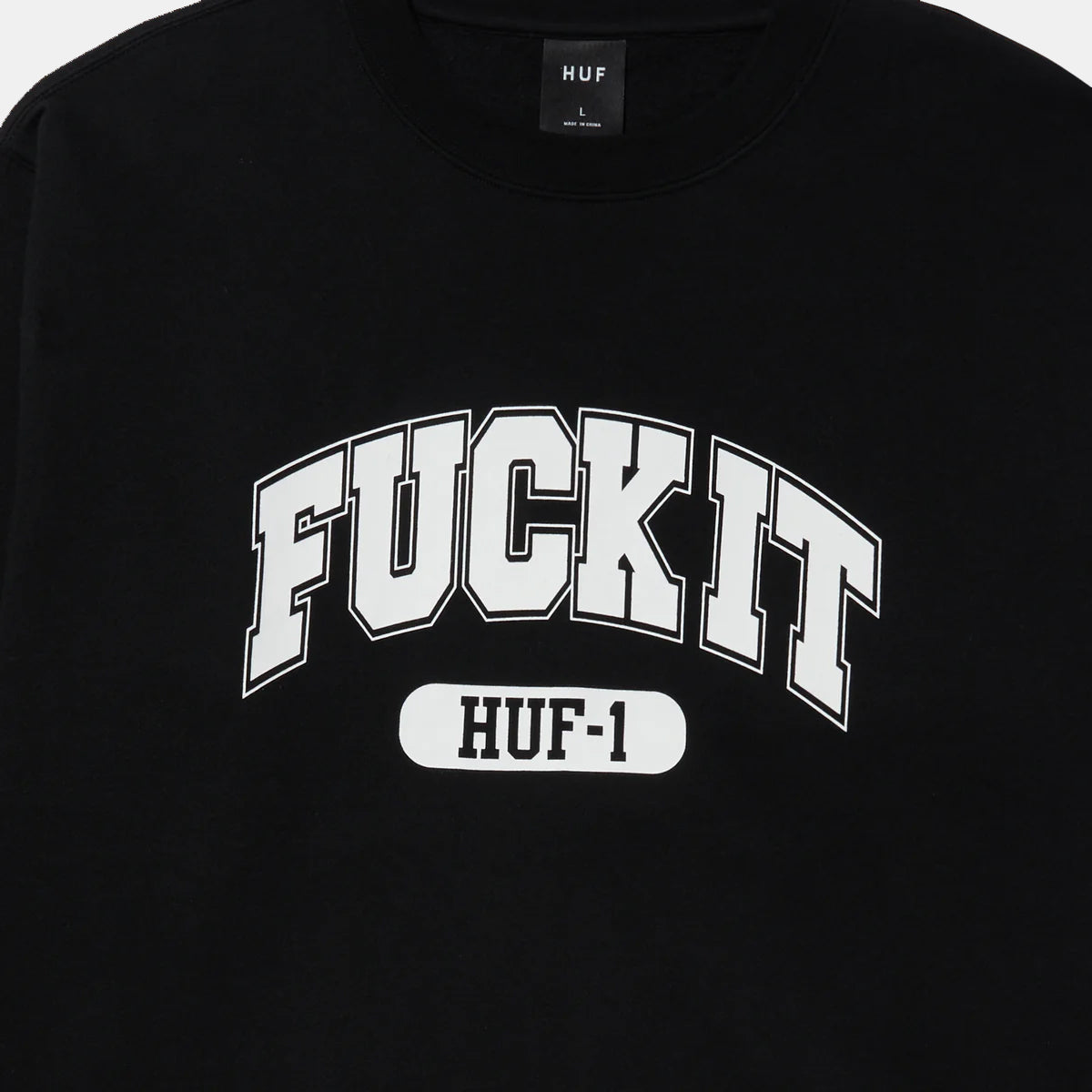 POLERON HUF FUCK IT CREWNECK BLACK