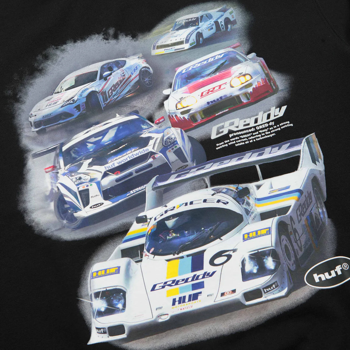 POLERON HUF X GREDDY SHOWCASE CREWNECK BLACK