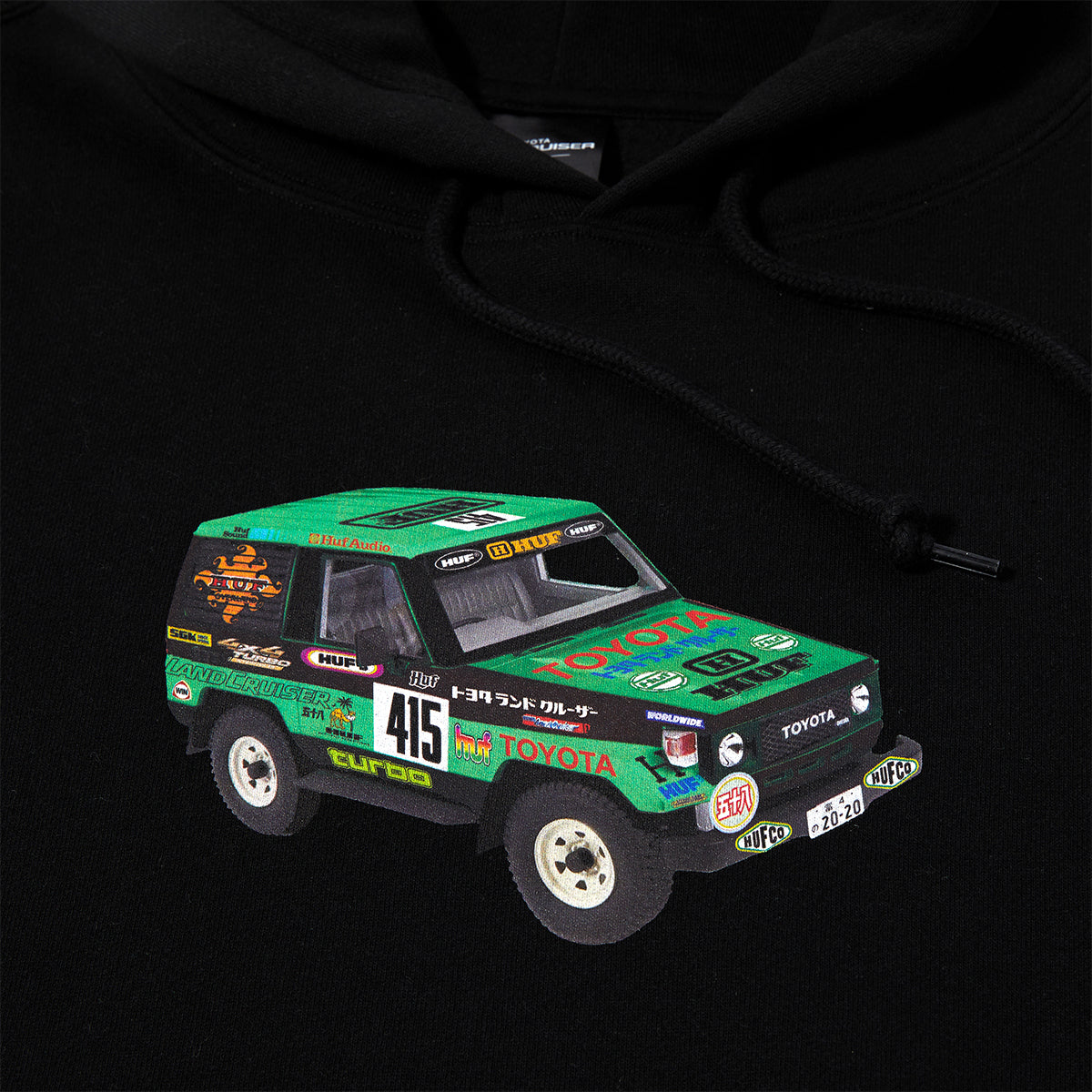 POLERON HUF X TOYOTA SAHARA RALLY P/O HOODIE BLACK