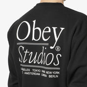 POLERON OBEY STUDIOS CREWNECK BLK