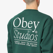 POLERON OBEY STUDIOS CREWNECK RAIN FOREST