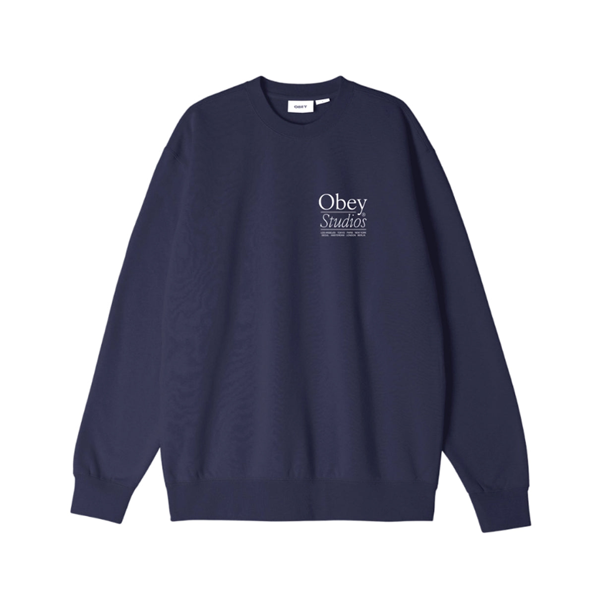 POLERON OBEY STUDIOS CREWNECK ACADEMY NAVY