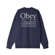 POLERON OBEY STUDIOS CREWNECK ACADEMY NAVY