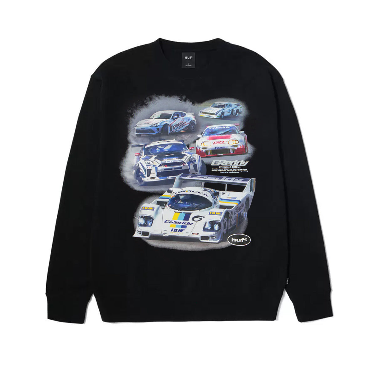 POLERON HUF X GREDDY SHOWCASE CREWNECK BLACK