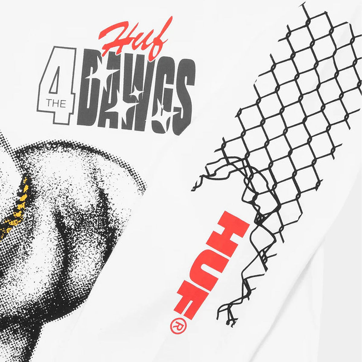 Polera HUF 4 The Dawgs L/S tee White