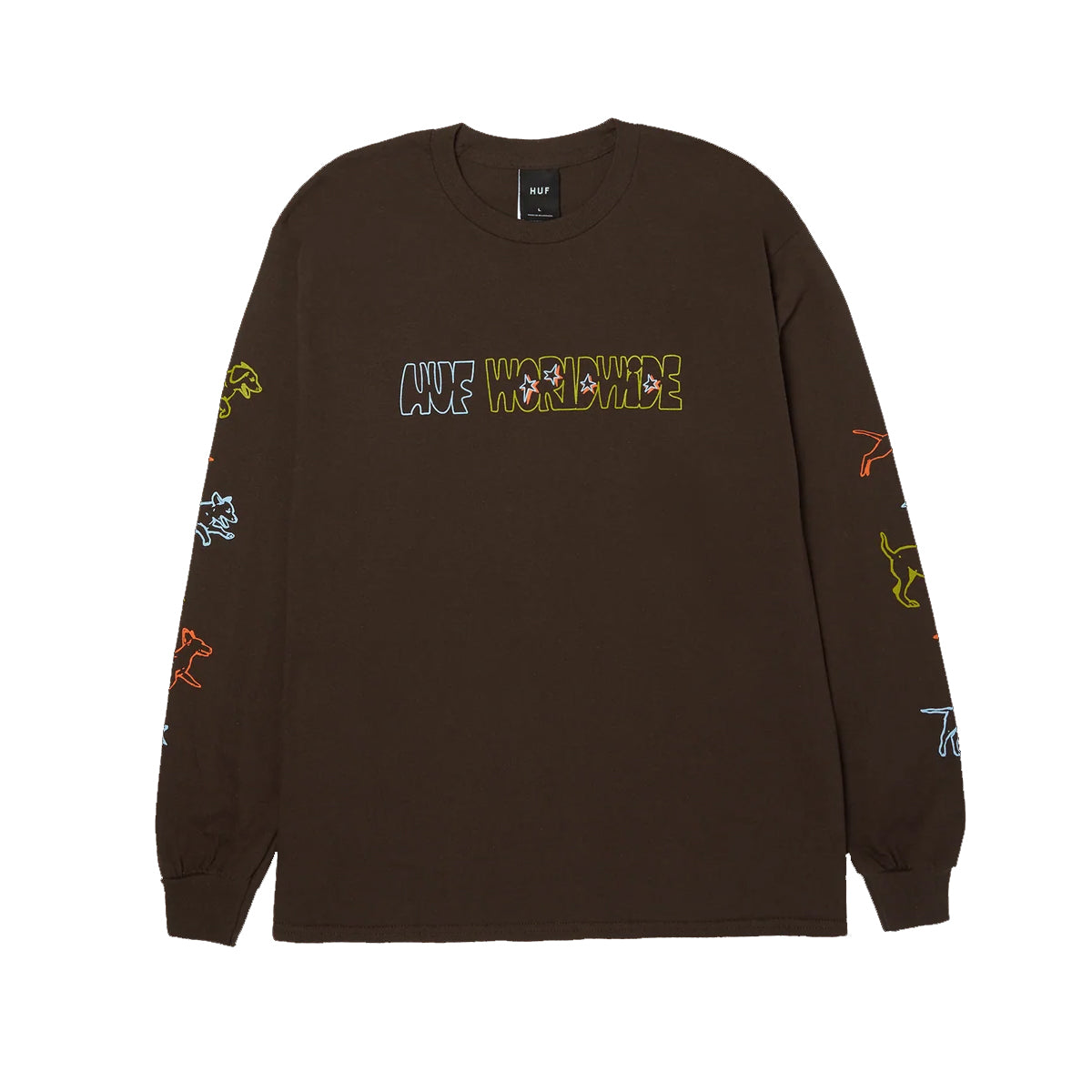 Polera HUF Fetch L/S Tee Chocolate