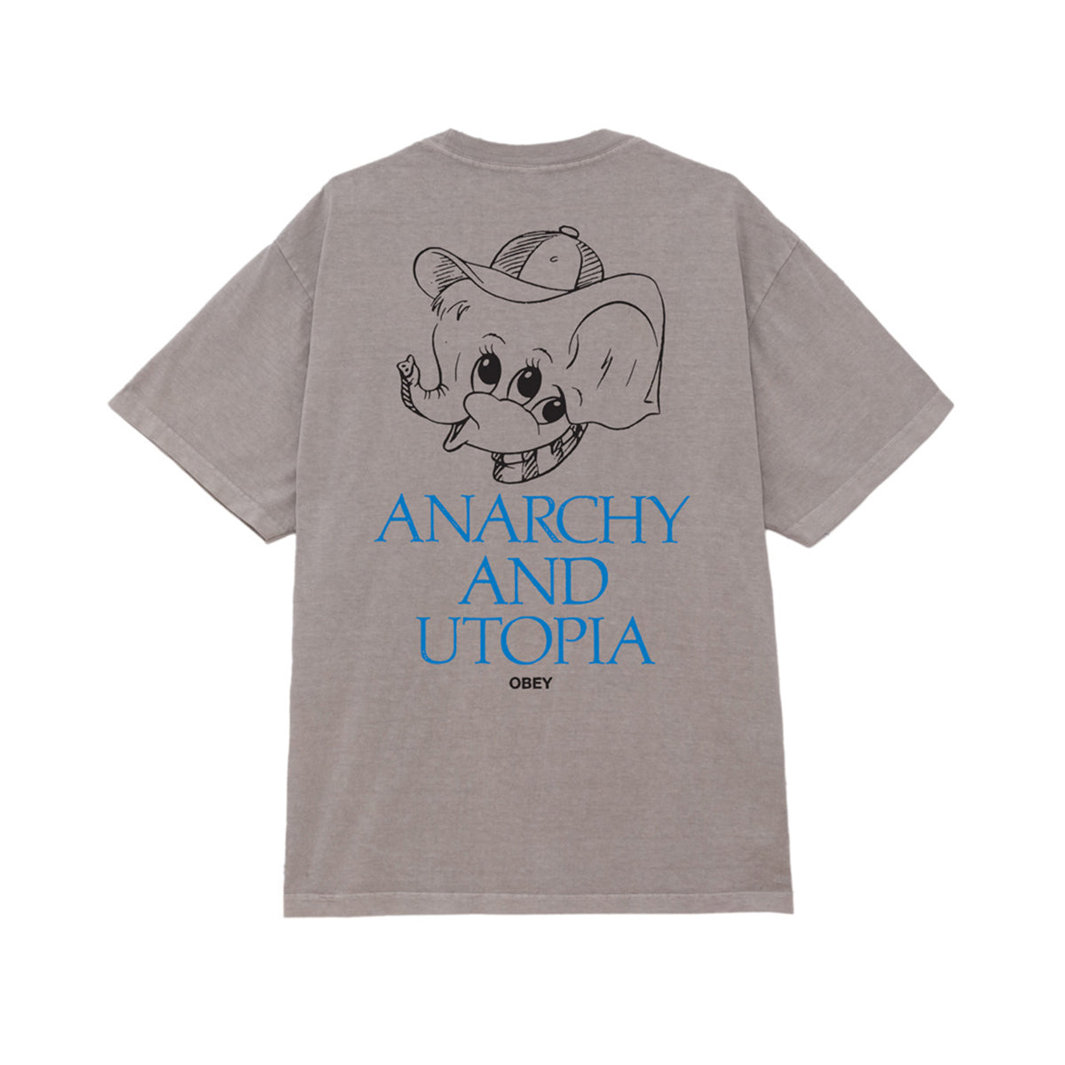 Polera OBEY Anarchy & Utopia Pigment Silver Grey