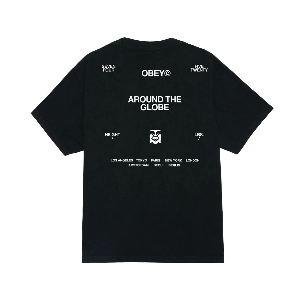 Polera OBEY Around The Globe Pigment True Vintage Black
