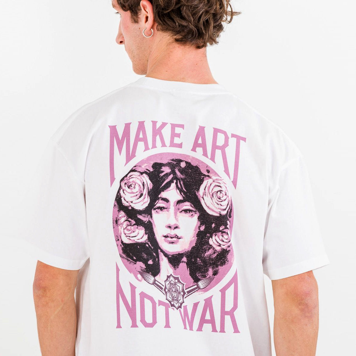 Polera OBEY Make Art Not War White