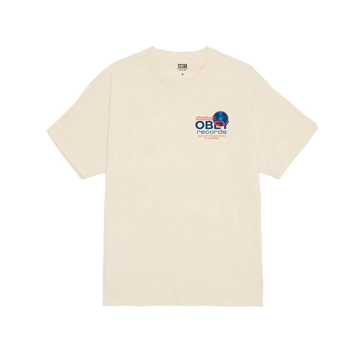 Polera OBEY Records Sound Waves Cream