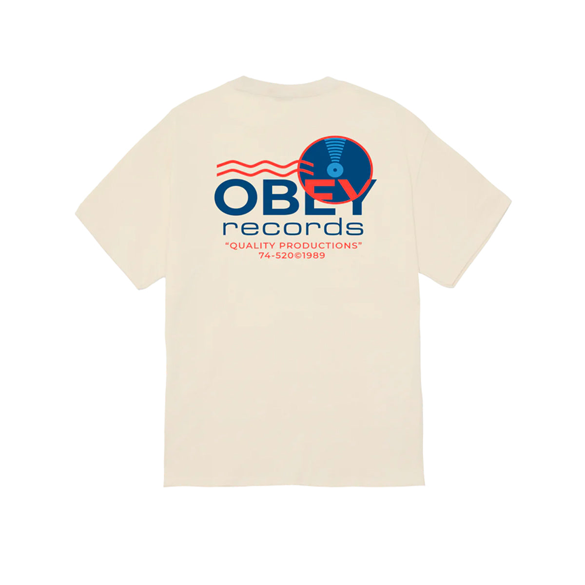 Polera OBEY Records Sound Waves Cream