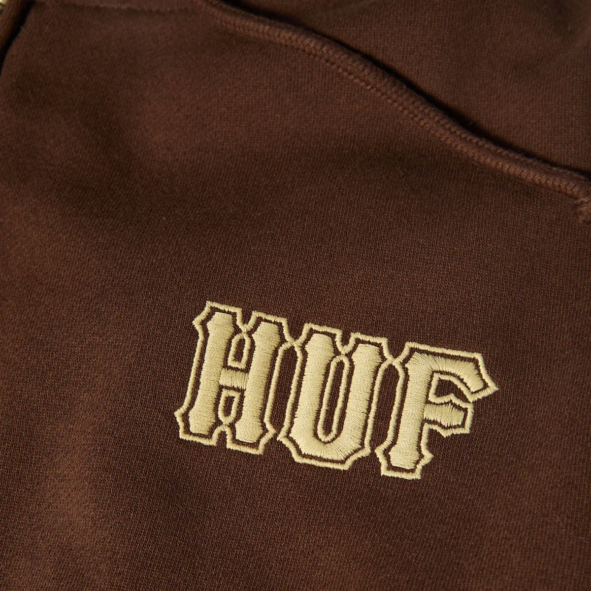 Poleron HUF Classic Logo F/Z Hoddie Chocolate