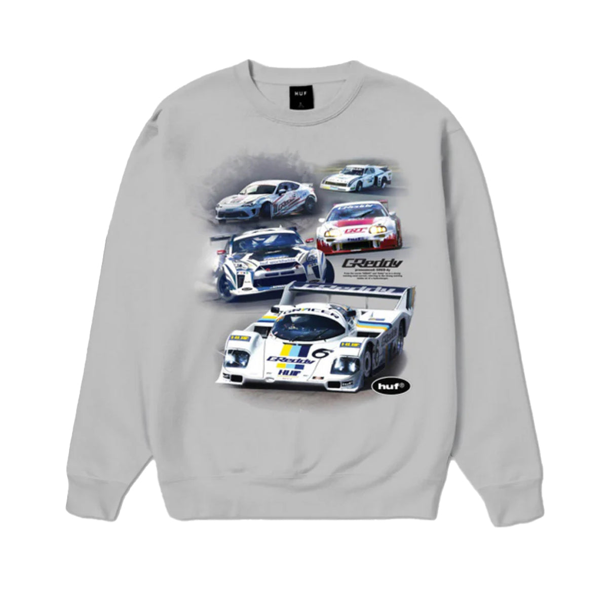 POLERON HUF X GREDDY SHOWCASE CREWNECK HEATHER GREY