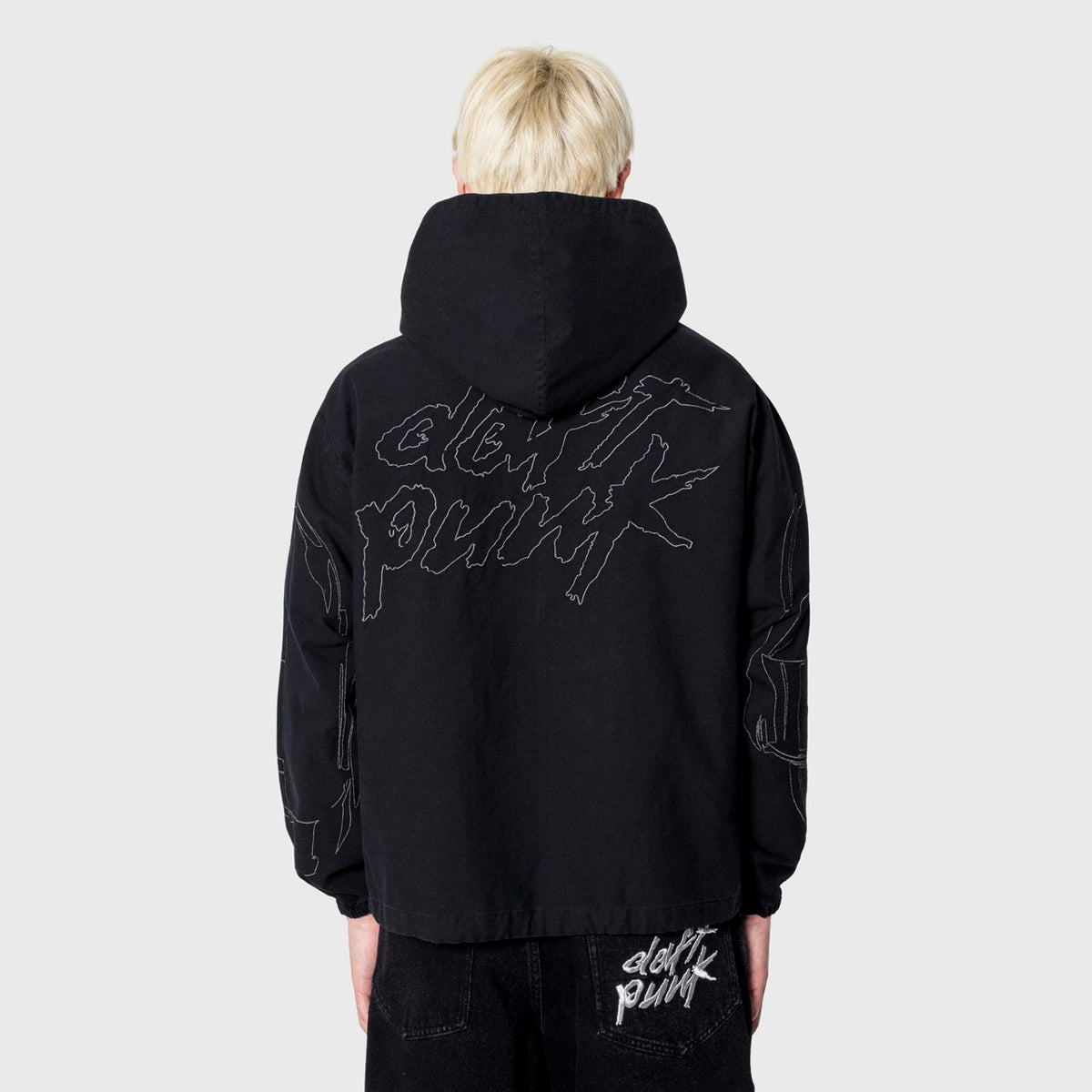 Poleron PLEASURES Digital Zip Poncho Black