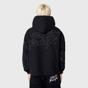 Poleron PLEASURES Digital Zip Poncho Black