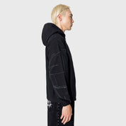 Poleron PLEASURES Digital Zip Poncho Black