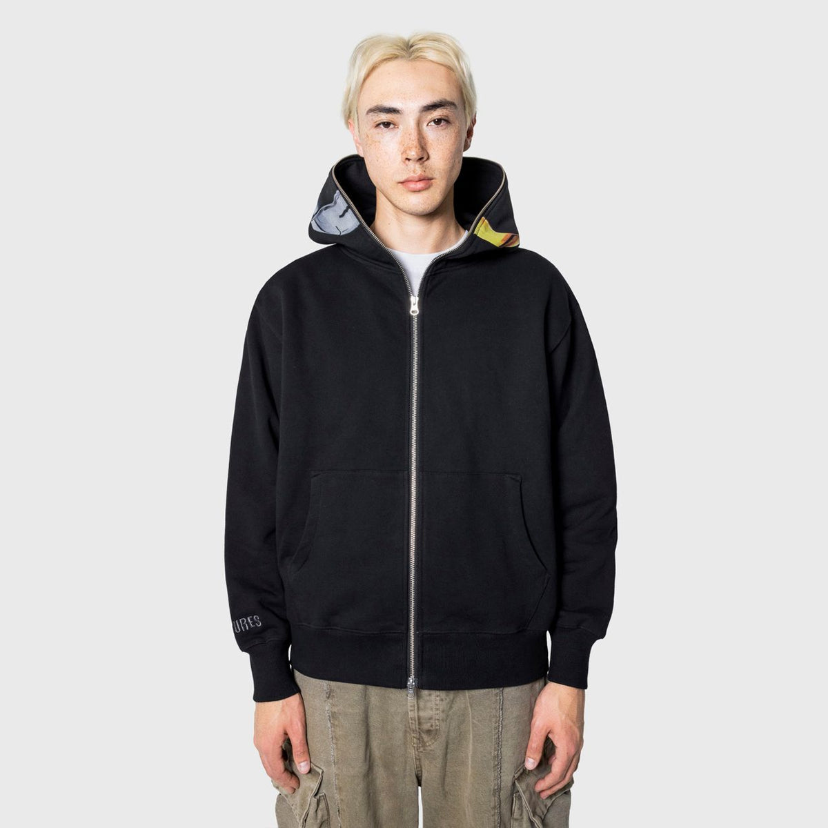 Poleron PLEASURES Ram Zip Hoodie Black