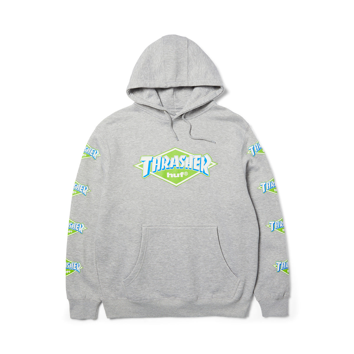 Poleron HUF X THRASHER Logo P/O Heather Grey
