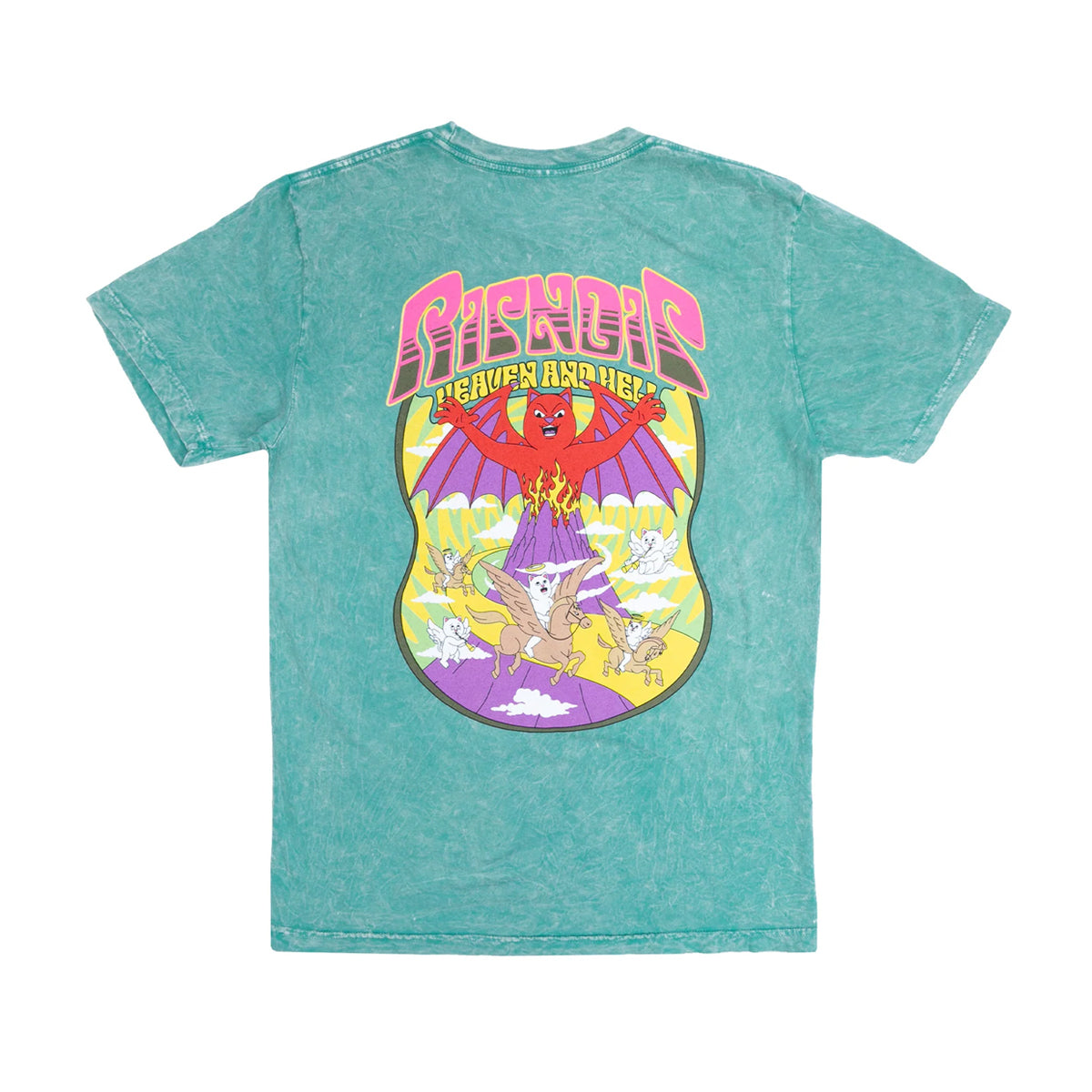 POLERA RIPNDIP HEAVEN & HECK BATTLE TEAL MINEAL WASH