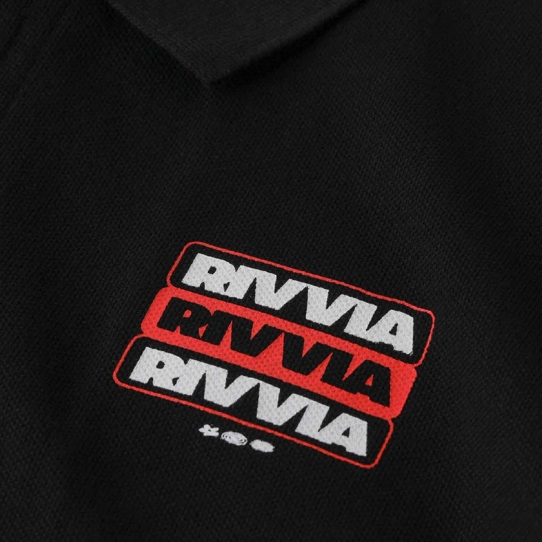 Polera Rivvia Stacked Polo Black