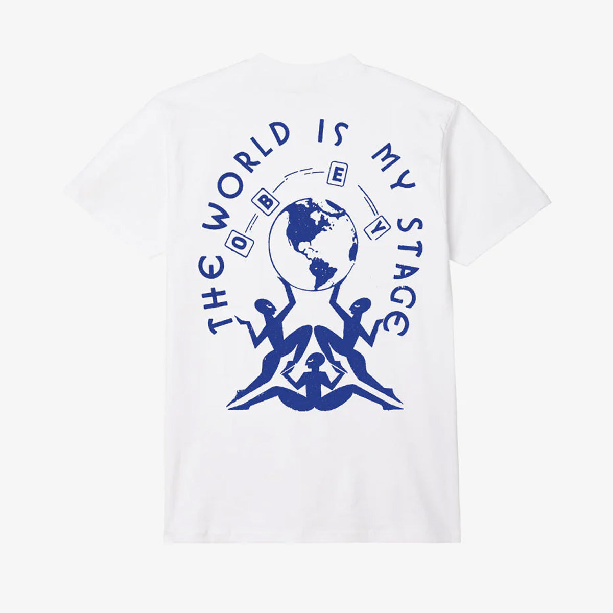 POLERA OBEY THE WORLD IS MY STAGE WHT