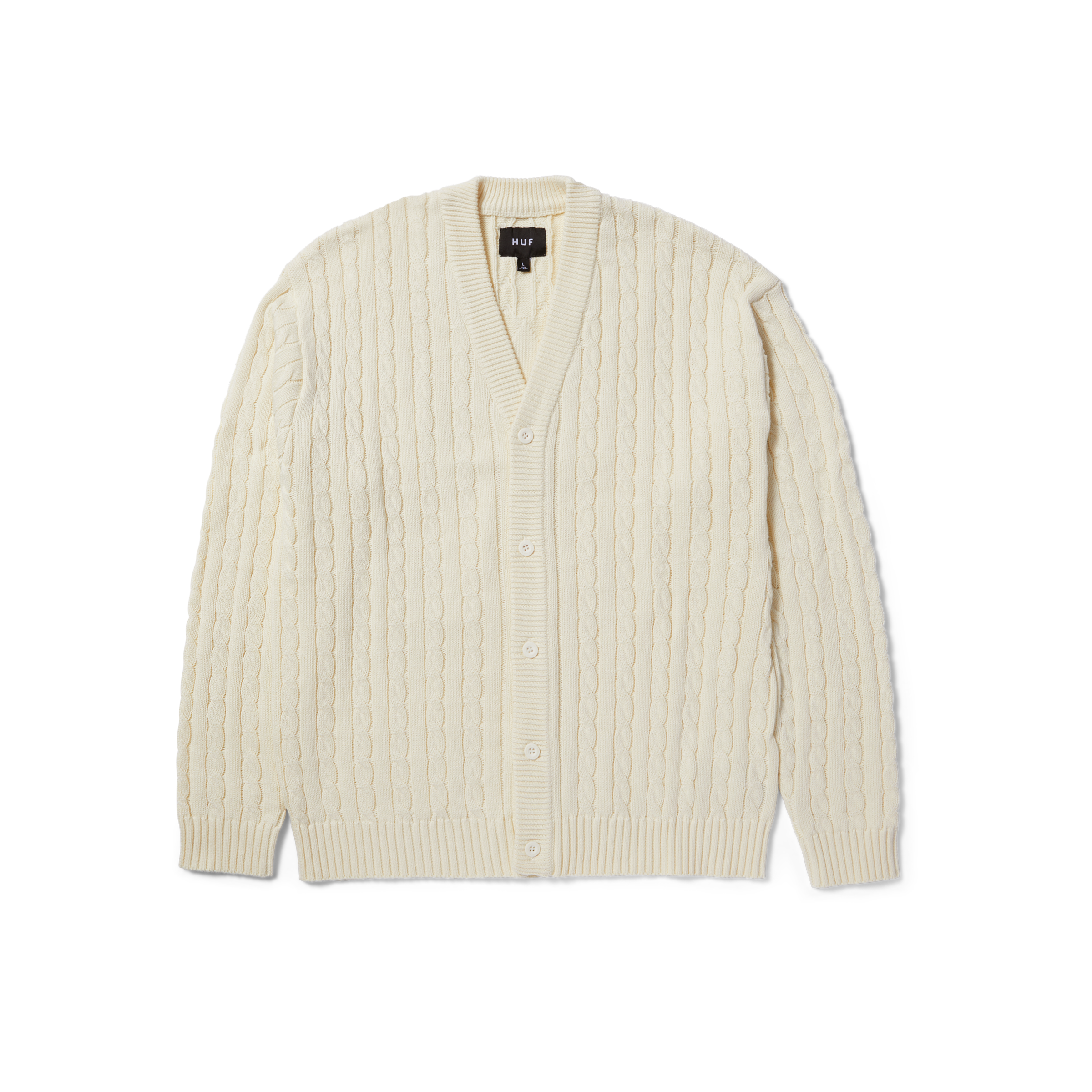 CHALECO HUF TT JACQUARD CARDIGAN NATURAL