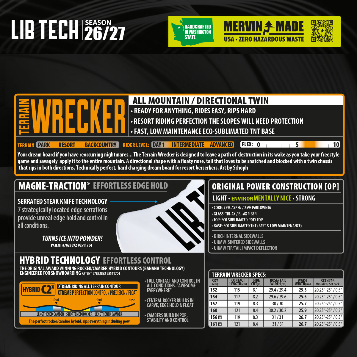 Tabla de Snowboard LIB TECH Terrain Wrecker (PV)