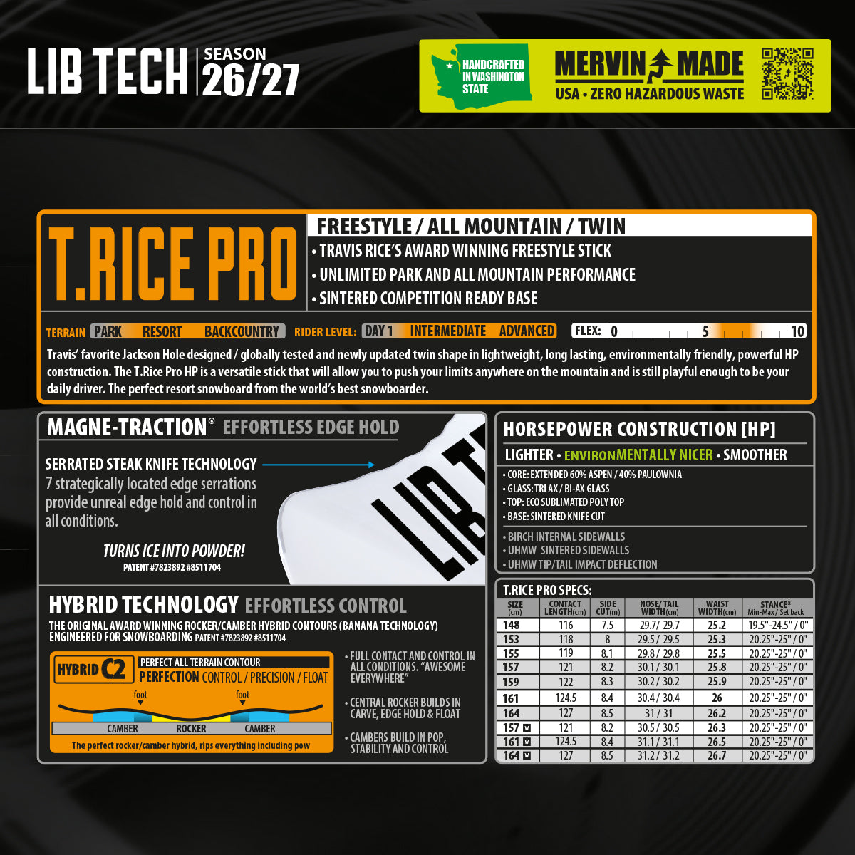 Tabla de Snowboard LIB TECH T.Rice Pro (PV)