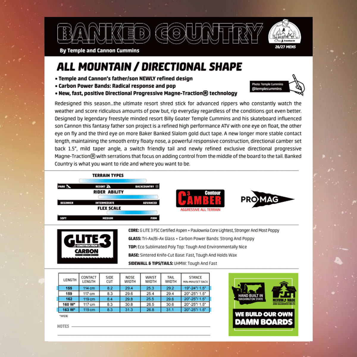 Tabla de Snowborad GNU Banked Country (PV)