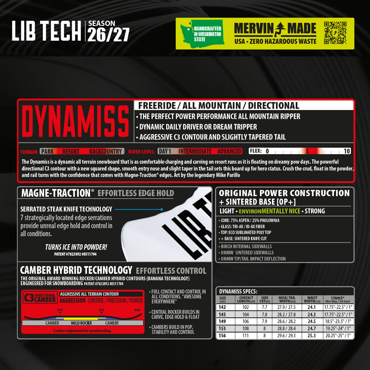 Tabla de Snowboard LIB TECH Dynamiss (PV)