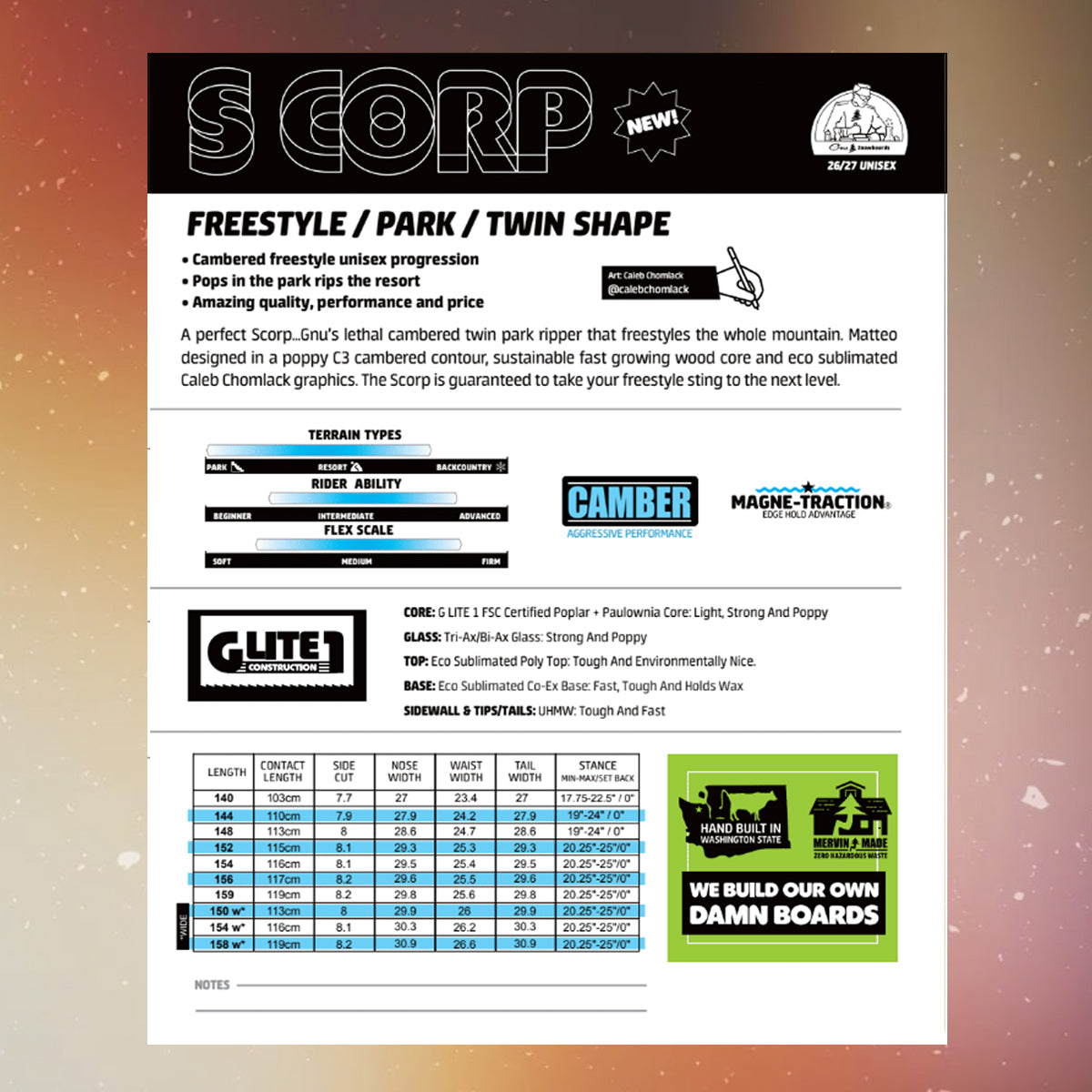Tabla de Snowboard GNU S Corp (PV)