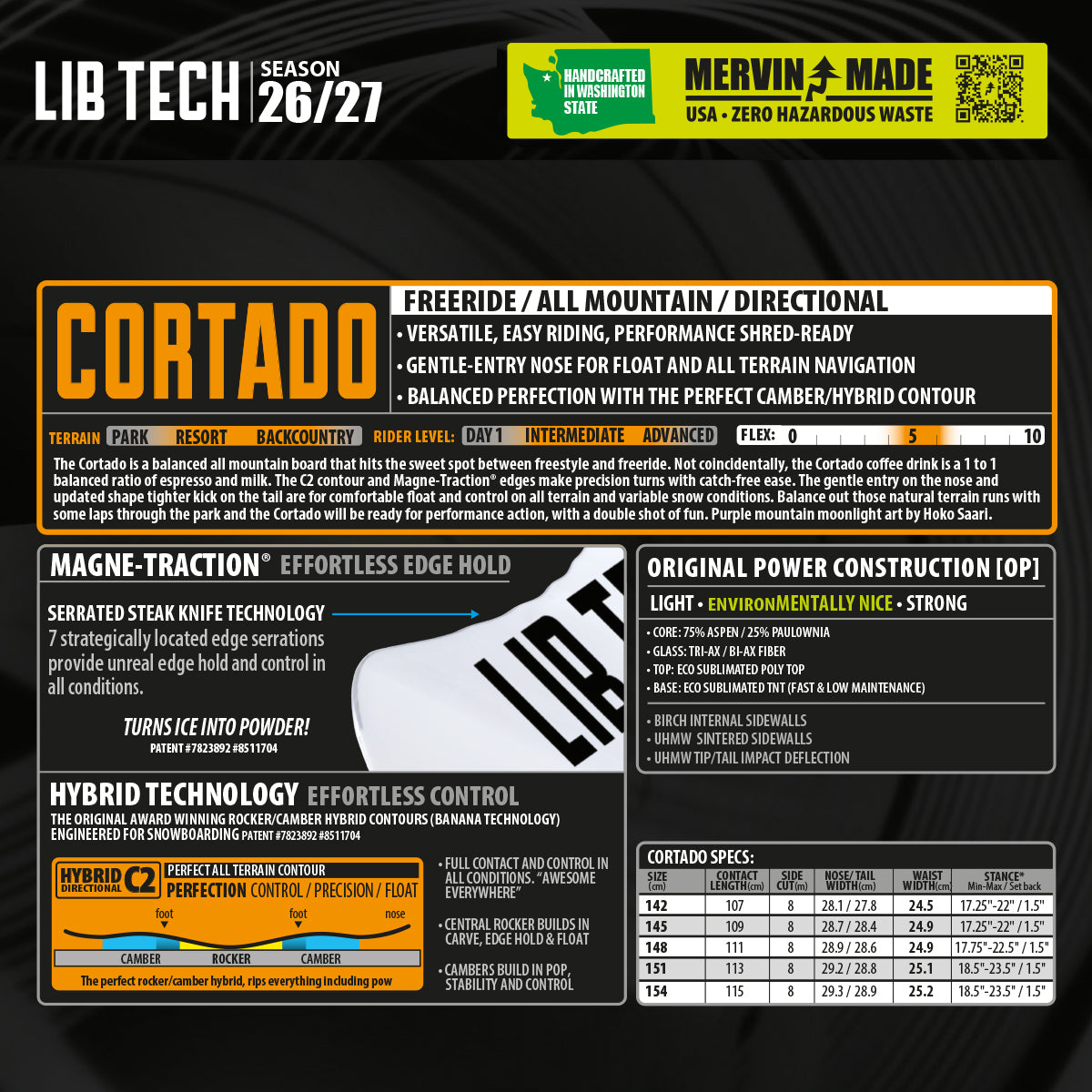 Tabla de Snowboard LIB TECH Cortado (PV)