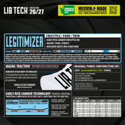 Tabla de Snowboard LIB TECH Legitimizer (PV)