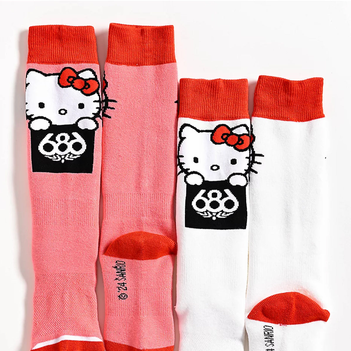 Calcetines de Snowboard 686 Hello Kitty 2 Pack Wht/Gpink